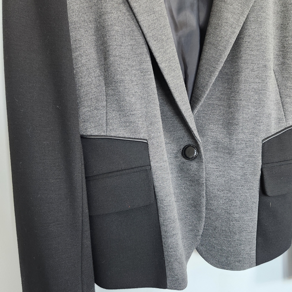 Blazer Jacket MEXX Metropolitan Gray Black Office Business Casual Extra Small
